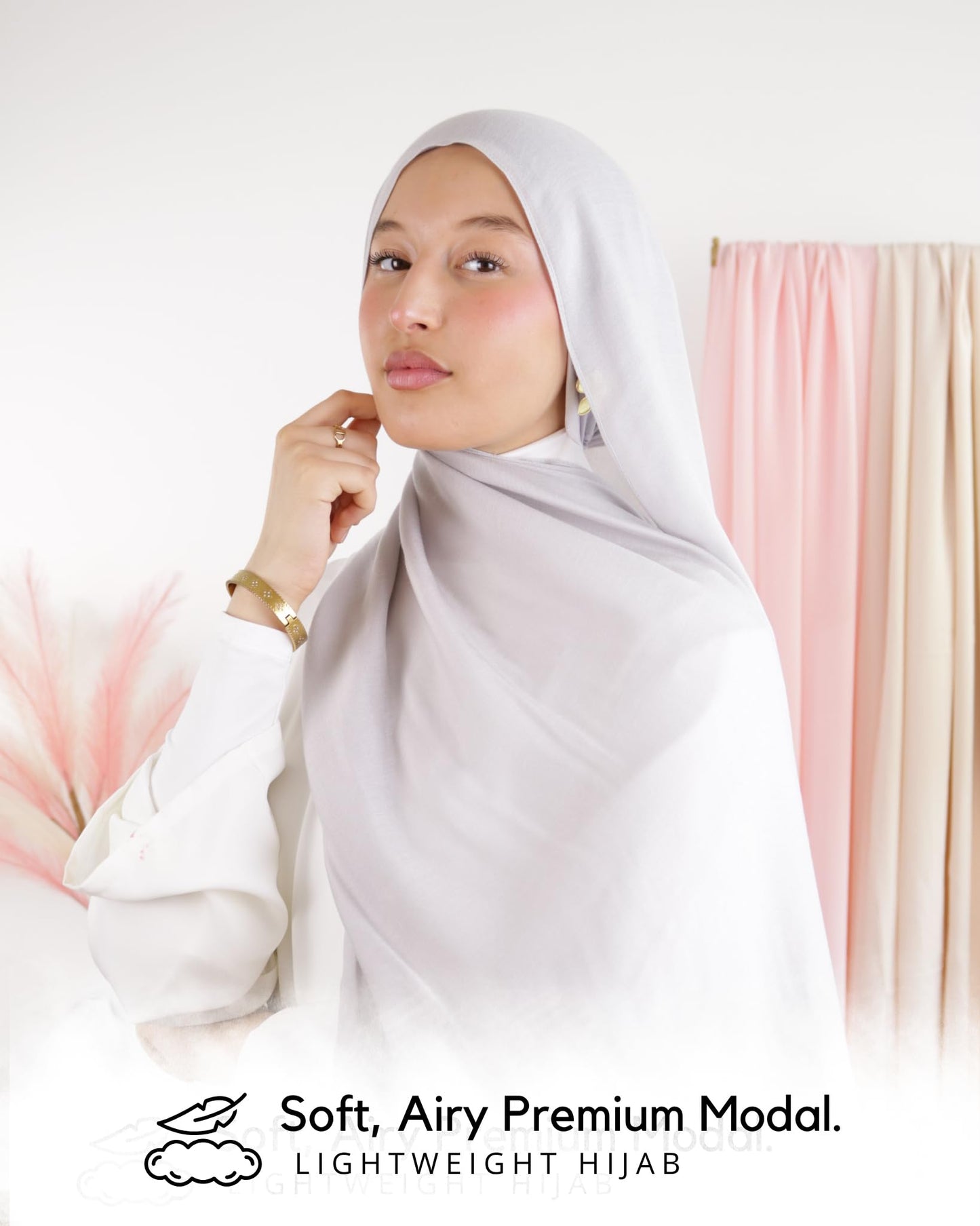 Hijab en coton Modal pour Femme musulmane Voilée - Tissu Respirant, Anti-Allergie et Confortable MDL00