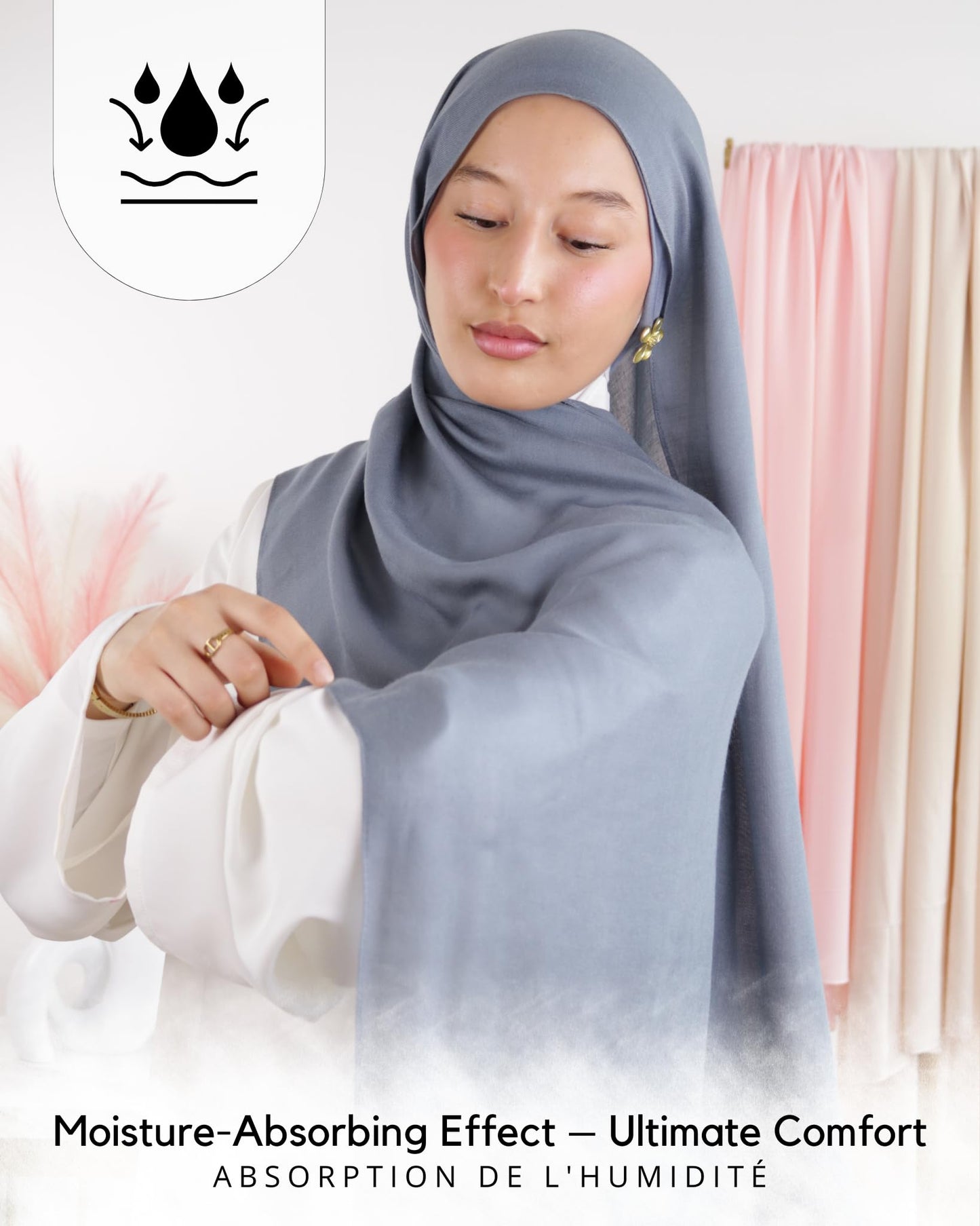 Hijab en coton Modal pour Femme musulmane Voilée - Tissu Respirant, Anti-Allergie et Confortable MDL00