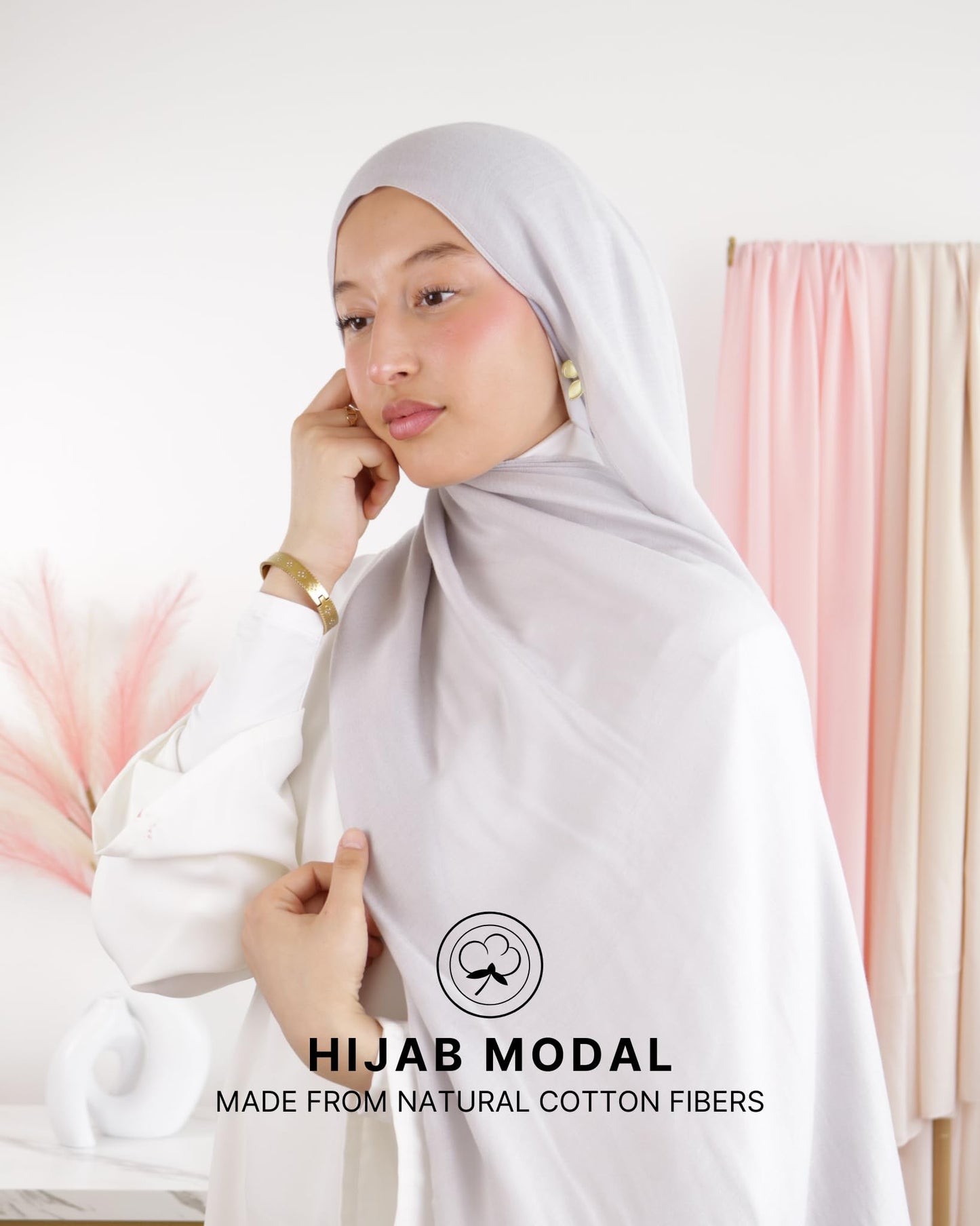 Hijab en coton Modal pour Femme musulmane Voilée - Tissu Respirant, Anti-Allergie et Confortable MDL00