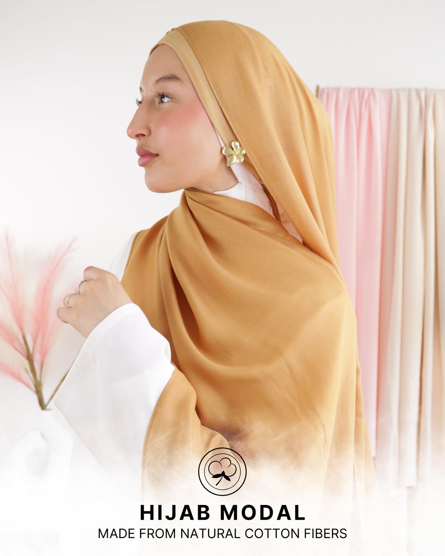 Hijab en coton Modal pour Femme musulmane Voilée - Tissu Respirant, Anti-Allergie et Confortable MDL00