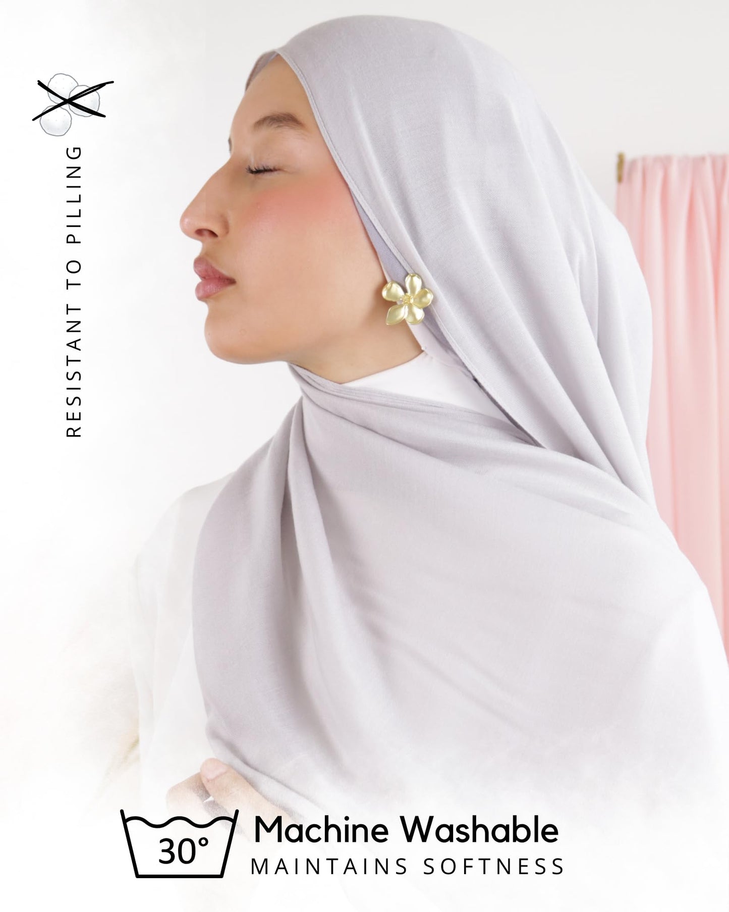 Hijab en coton Modal pour Femme musulmane Voilée - Tissu Respirant, Anti-Allergie et Confortable MDL00