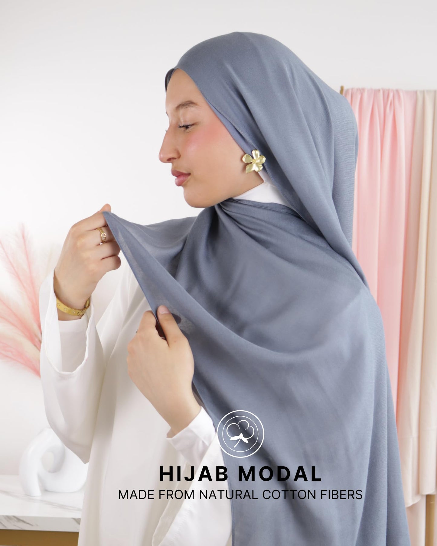 Hijab en coton Modal pour Femme musulmane Voilée - Tissu Respirant, Anti-Allergie et Confortable MDL00