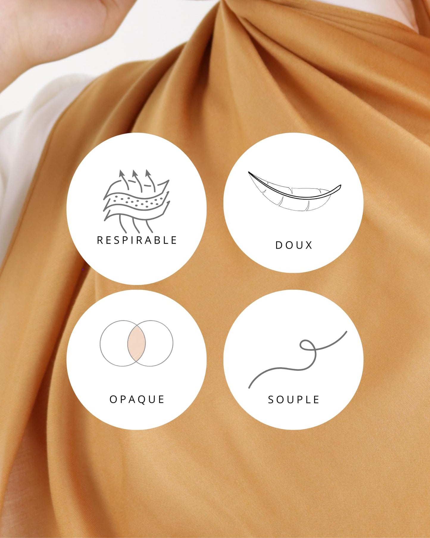Hijab en coton Modal pour Femme musulmane Voilée - Tissu Respirant, Anti-Allergie et Confortable MDL00