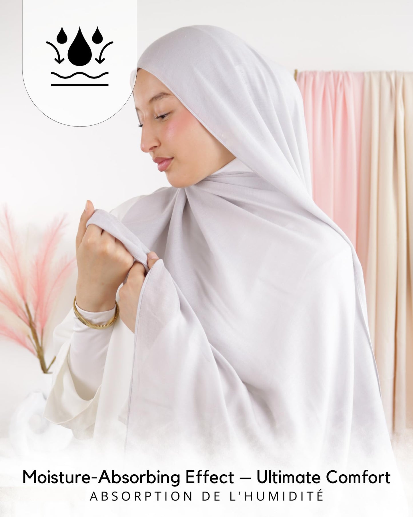 Hijab en coton Modal pour Femme musulmane Voilée - Tissu Respirant, Anti-Allergie et Confortable MDL00