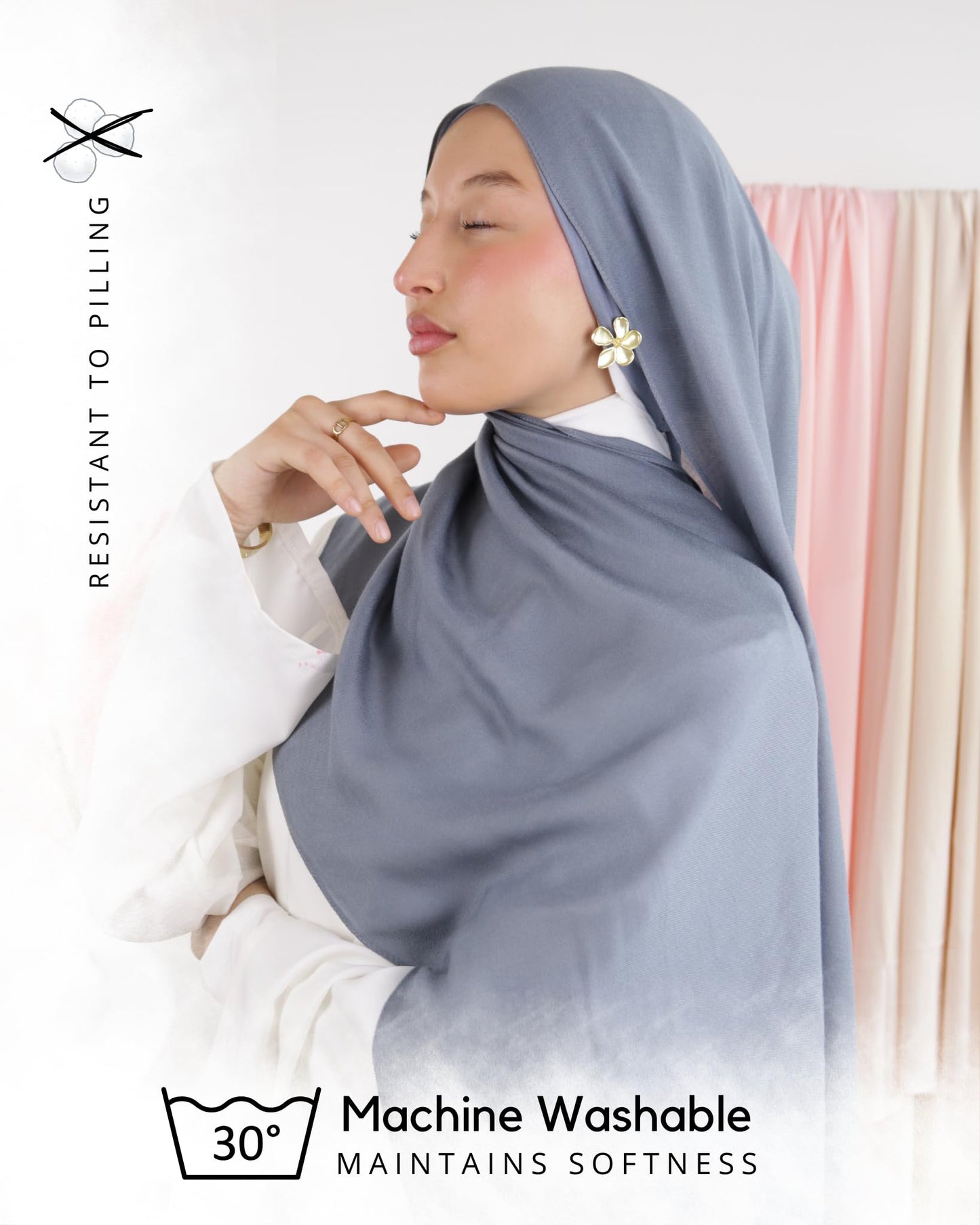 Hijab en coton Modal pour Femme musulmane Voilée - Tissu Respirant, Anti-Allergie et Confortable MDL00