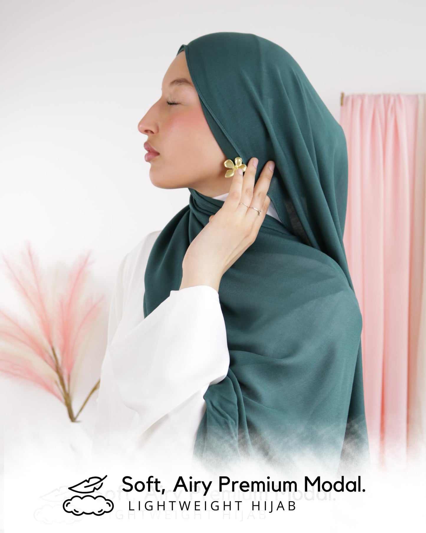Hijab en coton Modal pour Femme musulmane Voilée - Tissu Respirant, Anti-Allergie et Confortable MDL00