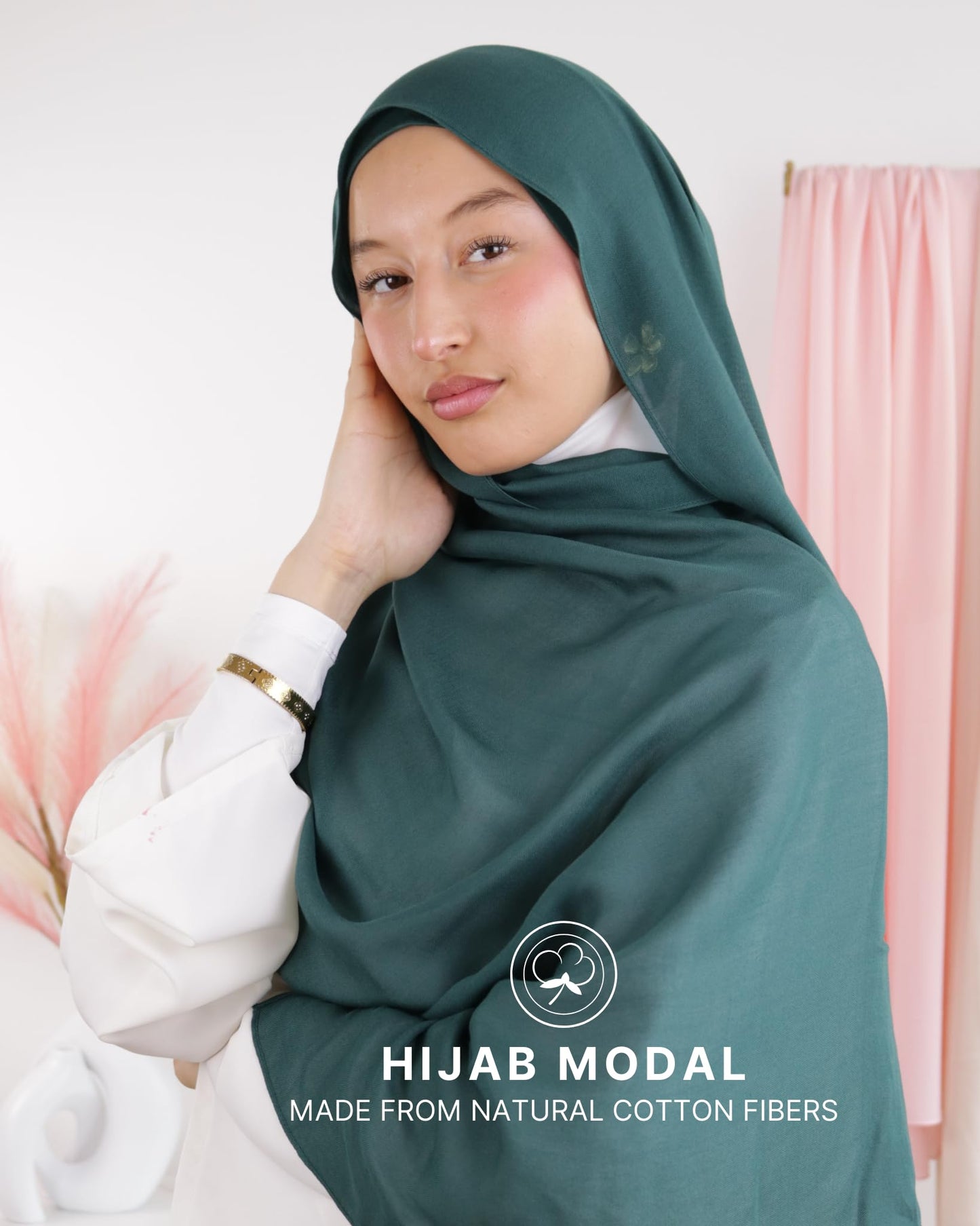 Hijab en coton Modal pour Femme musulmane Voilée - Tissu Respirant, Anti-Allergie et Confortable MDL00