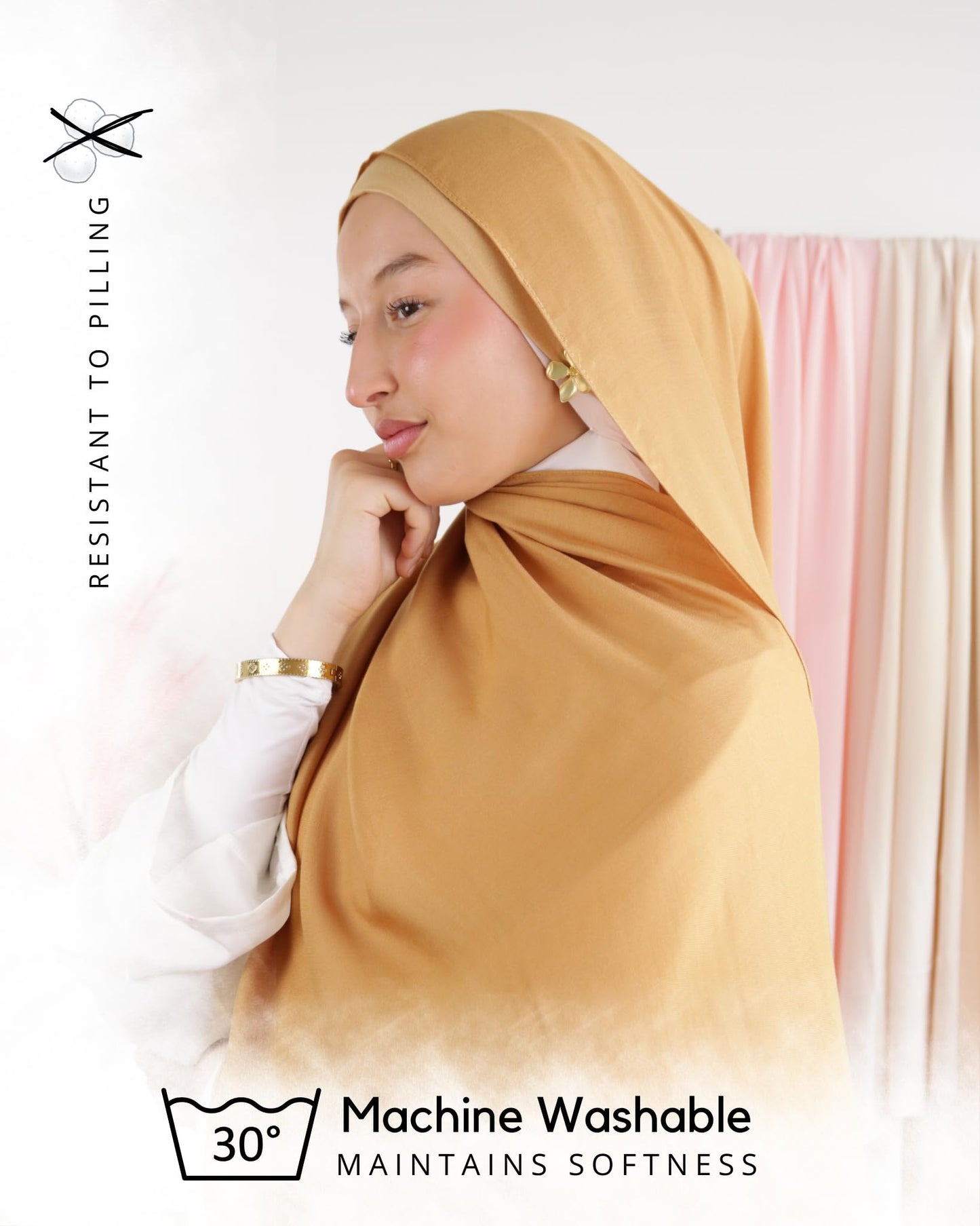 Hijab en coton Modal pour Femme musulmane Voilée - Tissu Respirant, Anti-Allergie et Confortable MDL00