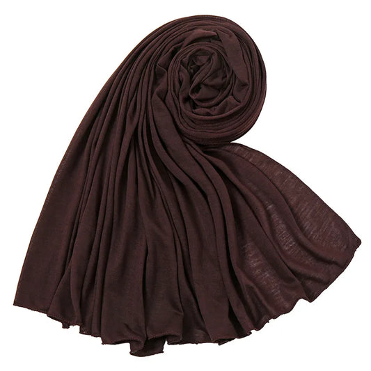Hijab Jersey  Amel Doux Universel  couleur Marron foncé. https://mamizora.fr/
