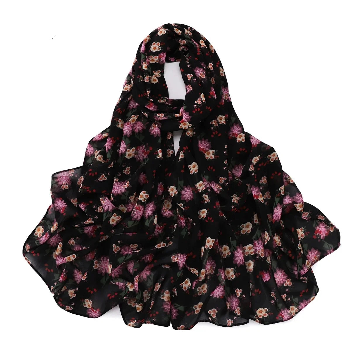 Foulard hijab Rubab en satin de soie froissé. https://mamizora.fr/