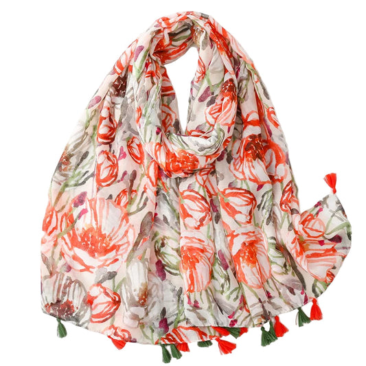 Foulard hijab Léna à motif imprimé Floral. https://mamizora.fr/