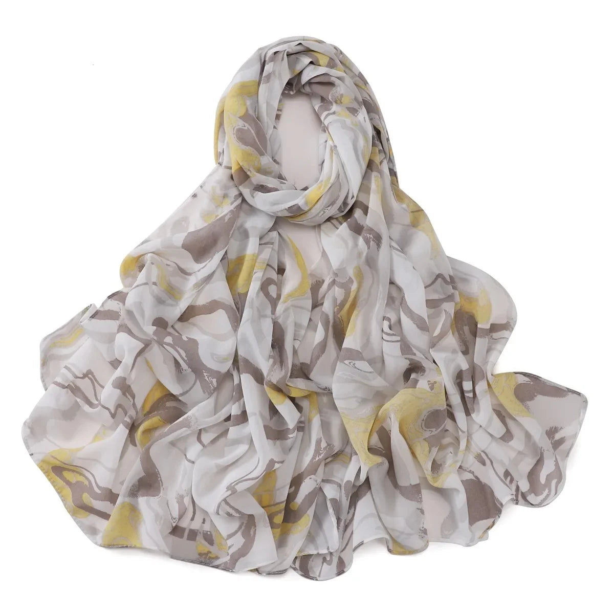 Écharpe Hijab Annie en rayonne avec motif rayé. https://mamizora.fr/