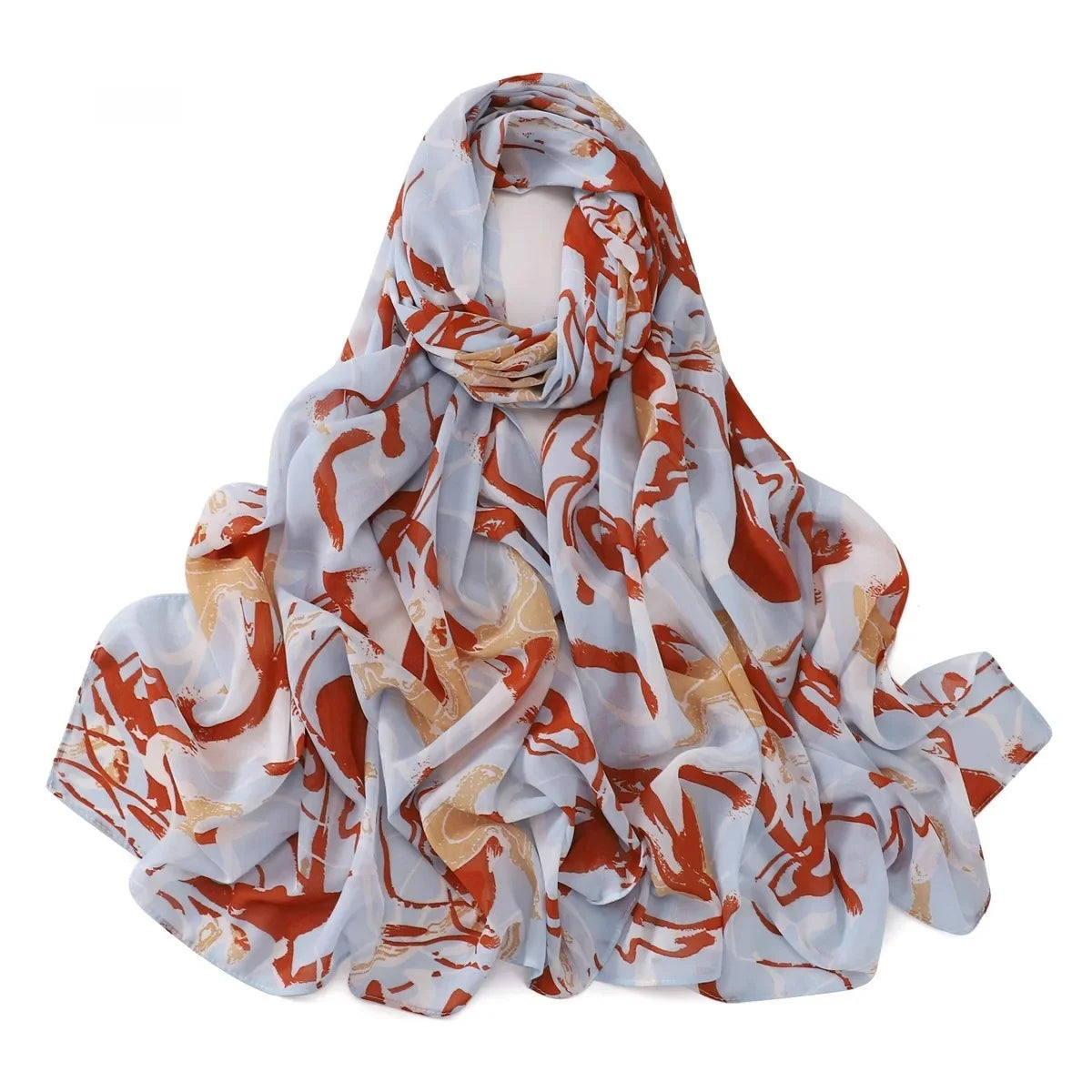 Écharpe Hijab Marie en rayonne avec motif rayé. https://mamizora.fr/