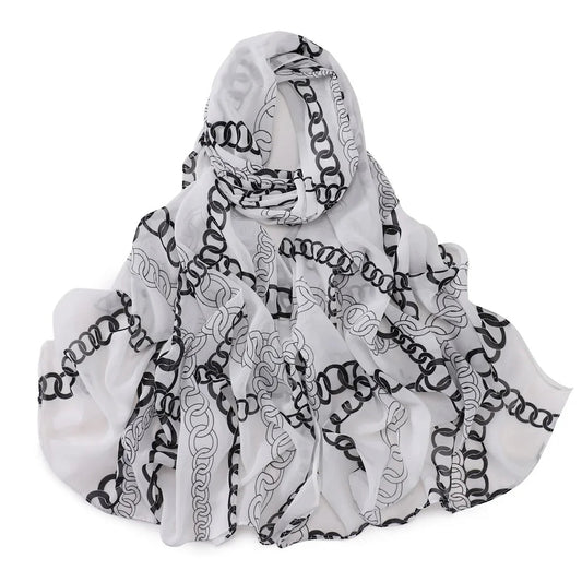 Écharpe Hijab Zora en rayonne avec motif rayé. https://mamizora.fr/