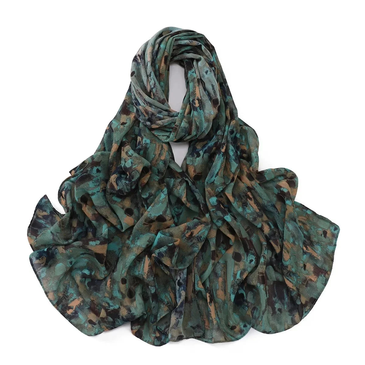 Foulard hijab Dalal en satin de soie froissé. https://mamizora.fr/
