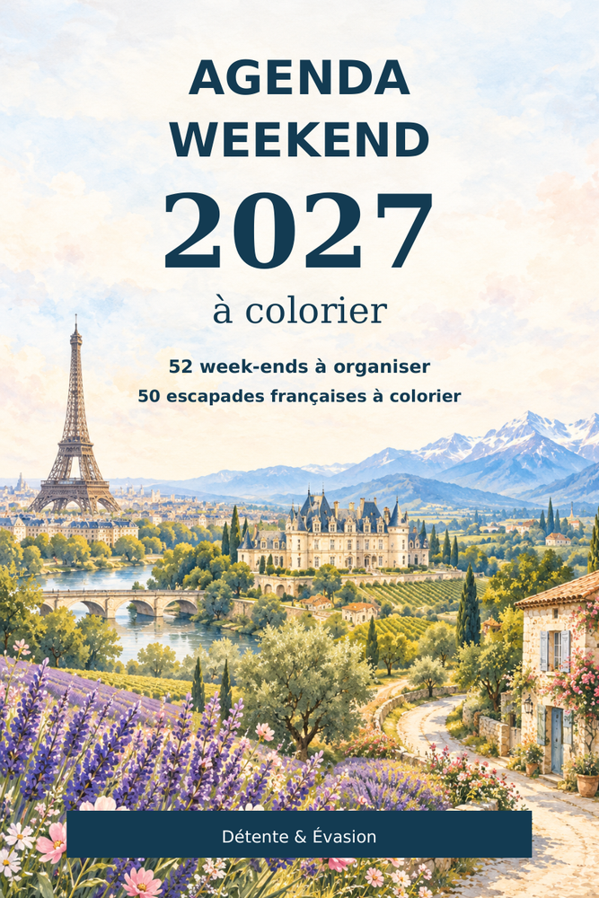Couverture de Agenda Weekend 2027 à colorier