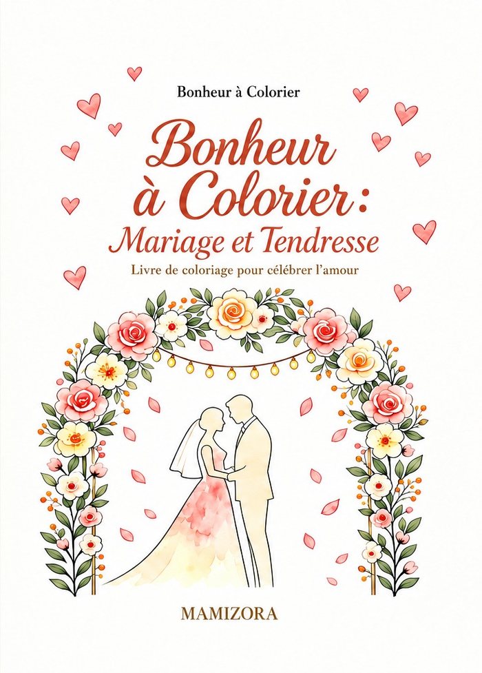 Couverture de Bonheur à Colorier : Mariage et Tendresse