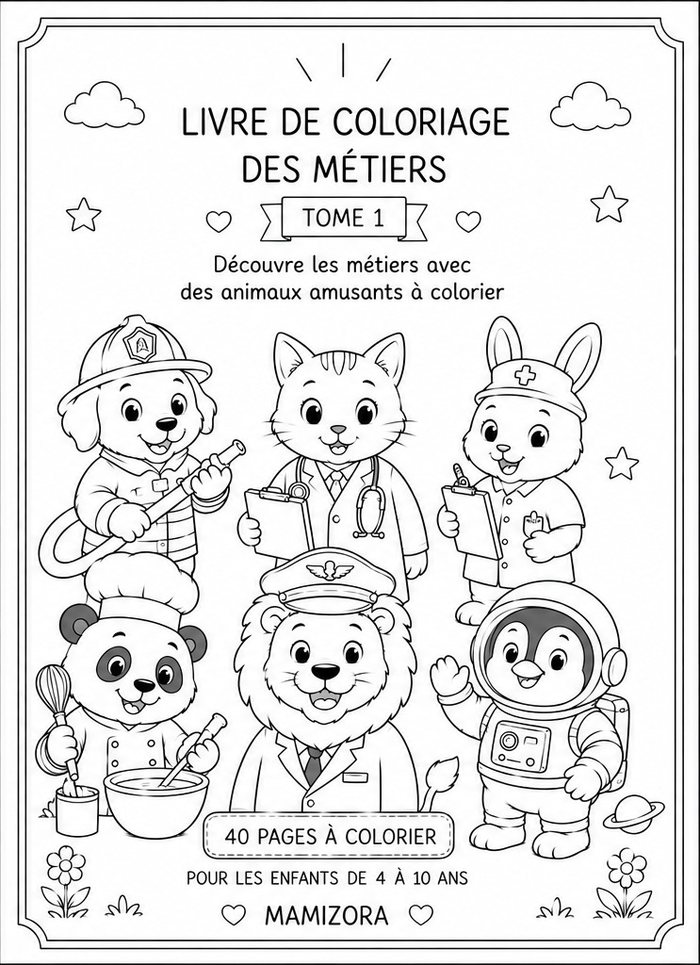 Couverture de Livre de coloriage des métiers – Tome 1